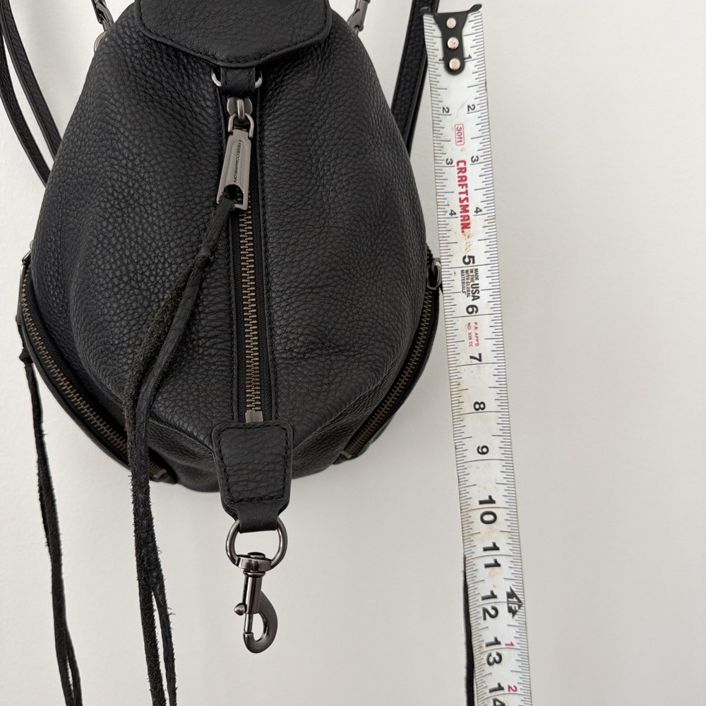 Rebecca Minkoff Julian Backpack Women Medium Black NWOT Pebbled Leather Tassel - Picture 6 of 11